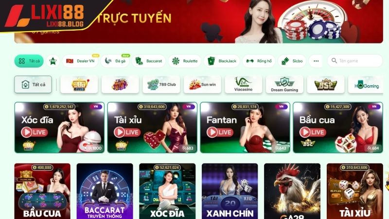 Các sảnh cược casino online không thể bỏ qua tại Lixi88 Các sảnh cược casino online không thể bỏ qua tại Lixi88