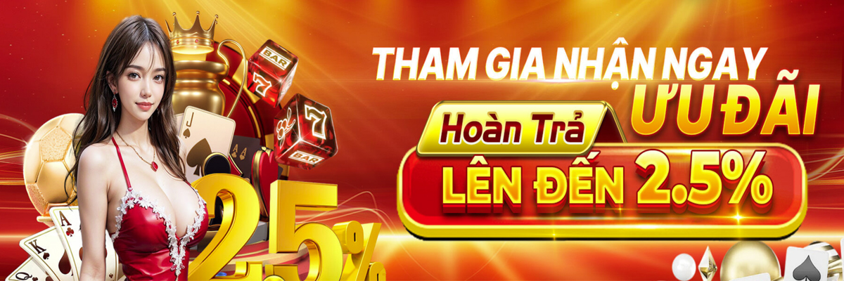 Banner khuyến mãi hoàn trả LIXI88 len tới 2.5%