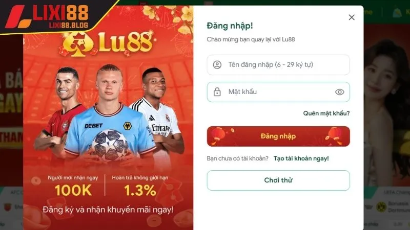 Hướng dẫn quy trình đăng nhập Lixi88 đơn giản cho tân binh Hướng dẫn quy trình đăng nhập Lixi88 đơn giản cho tân binh